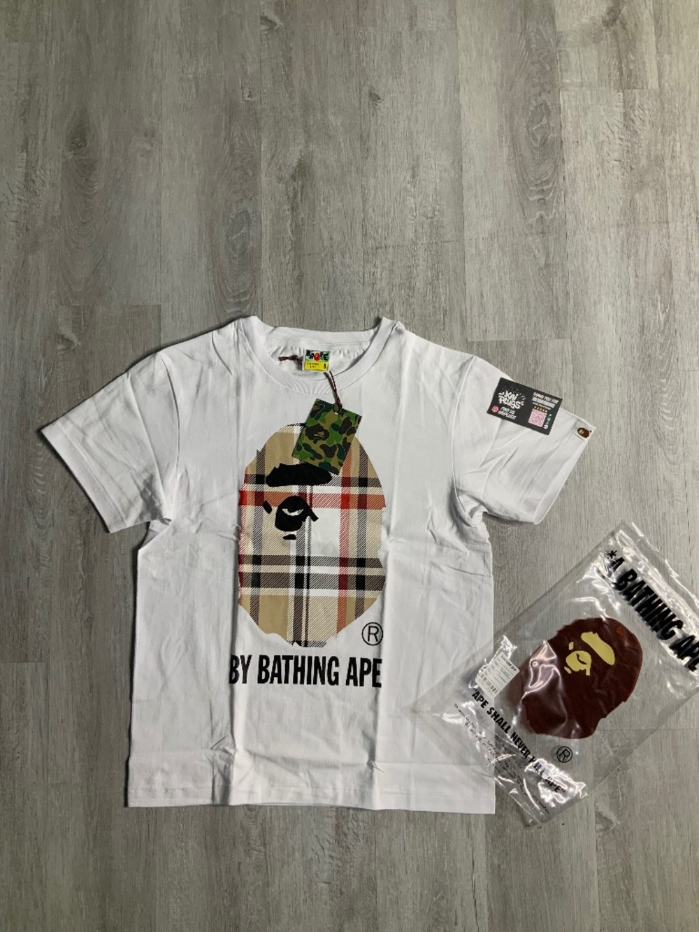 *NEW* White Burburry Bathing Ape Tee Sizes S, M,L,XL 100% Authentic